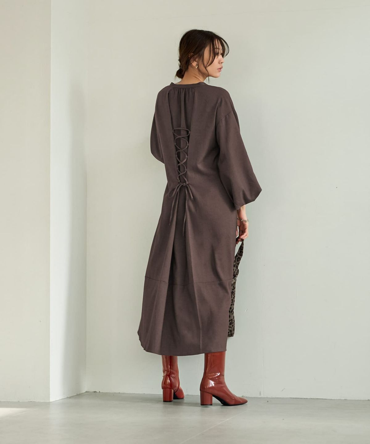 着用イメージ 166cm ブラウン 02サイズ