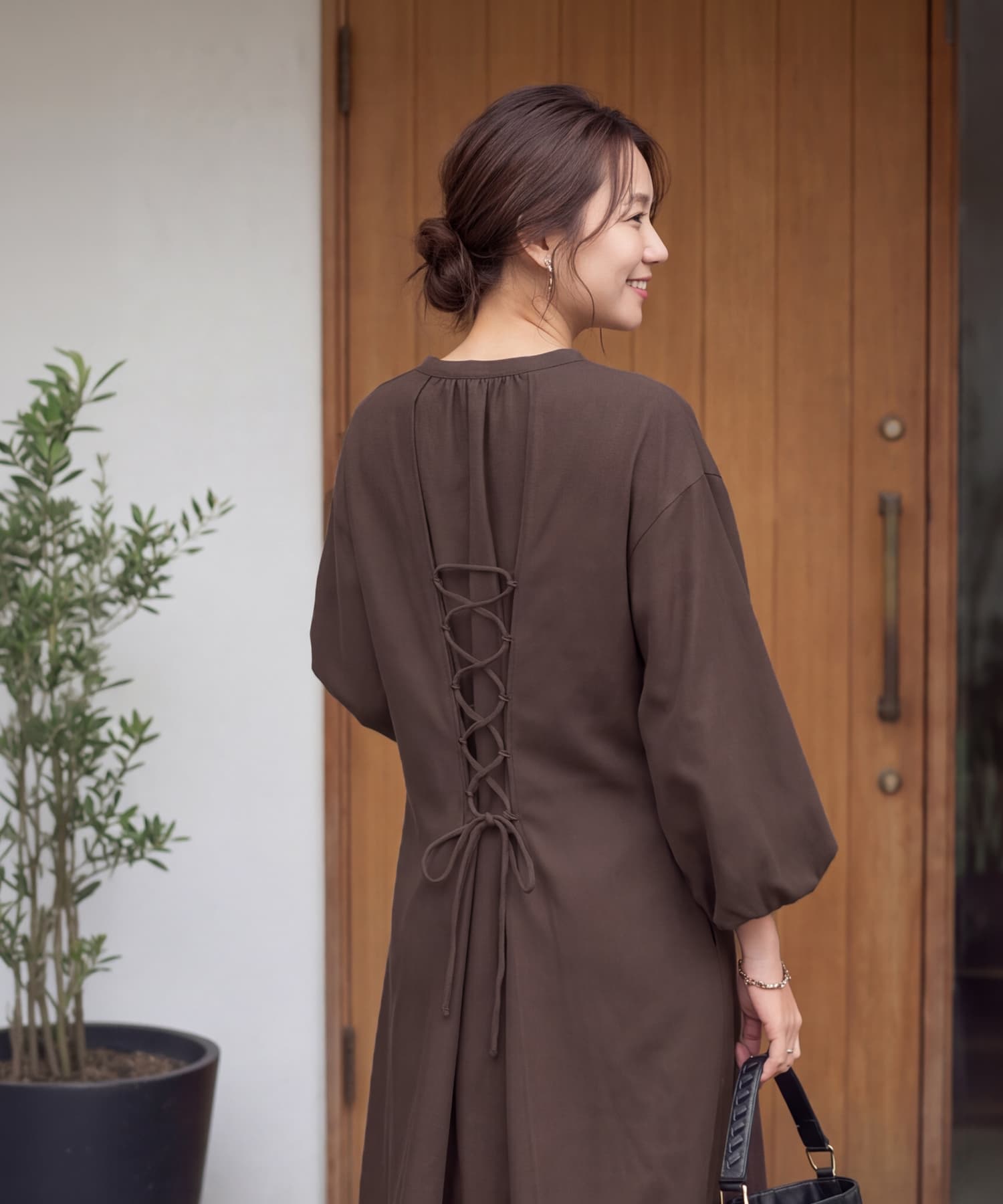 着用イメージ 166cm ブラウン 02サイズ