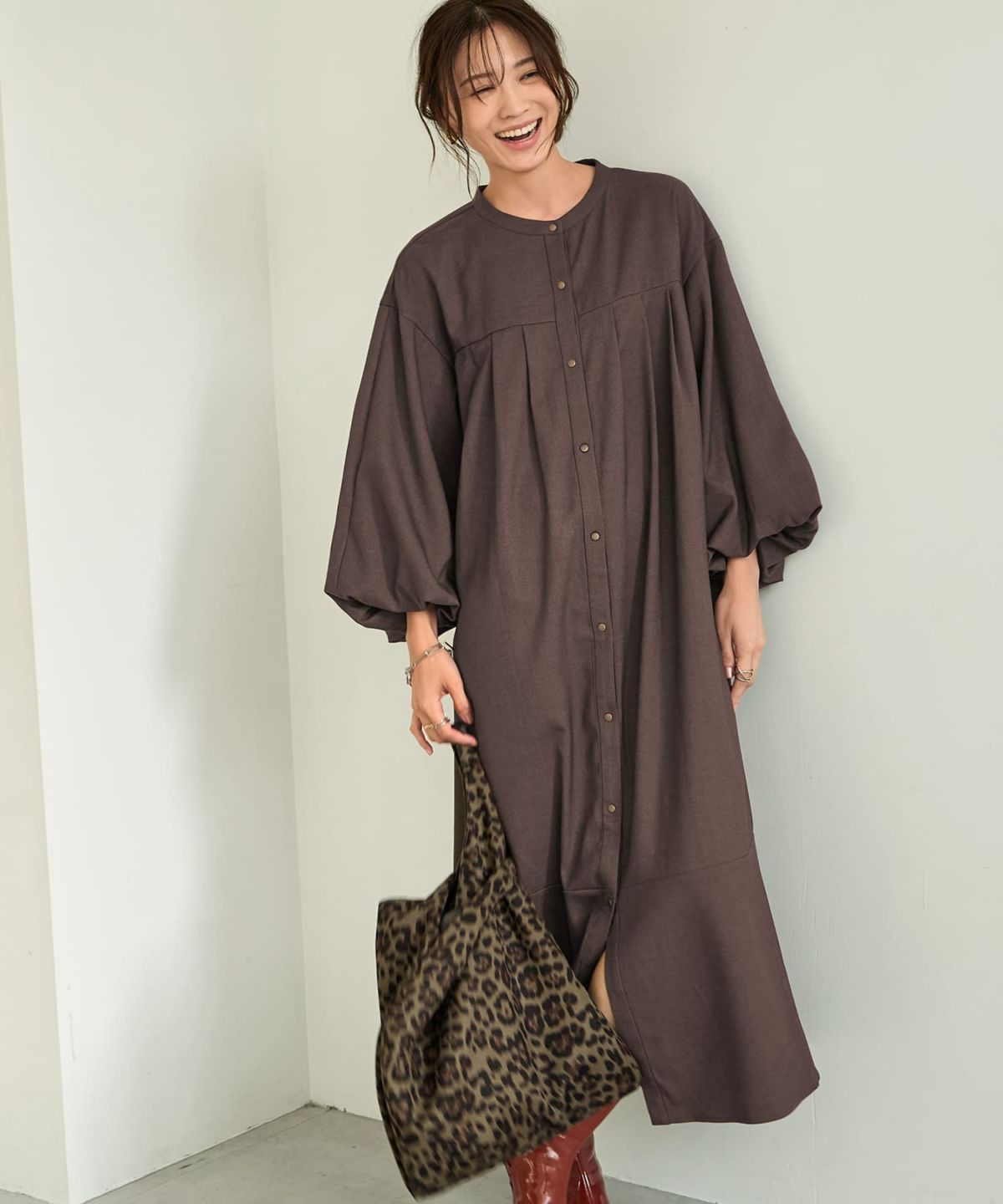 着用イメージ 166cm ブラウン 02サイズ