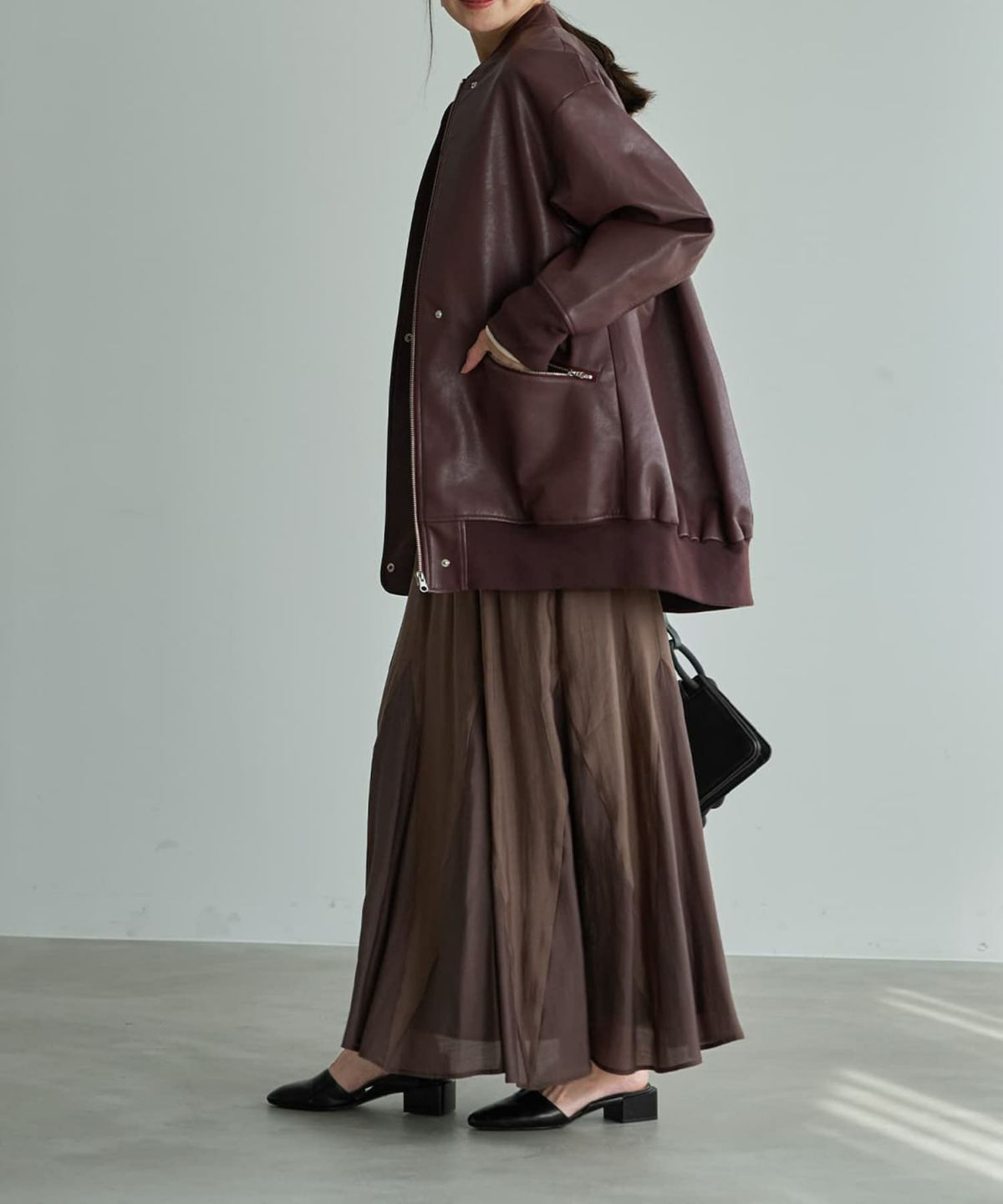 着用イメージ 165cm ブラウン