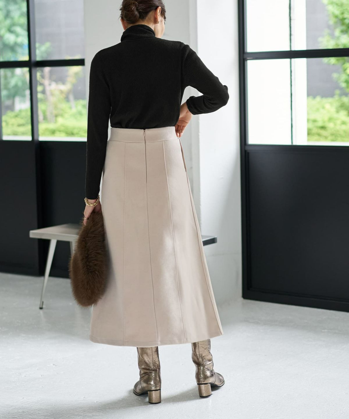 着用イメージ 166cm ライトベージュ Sサイズ