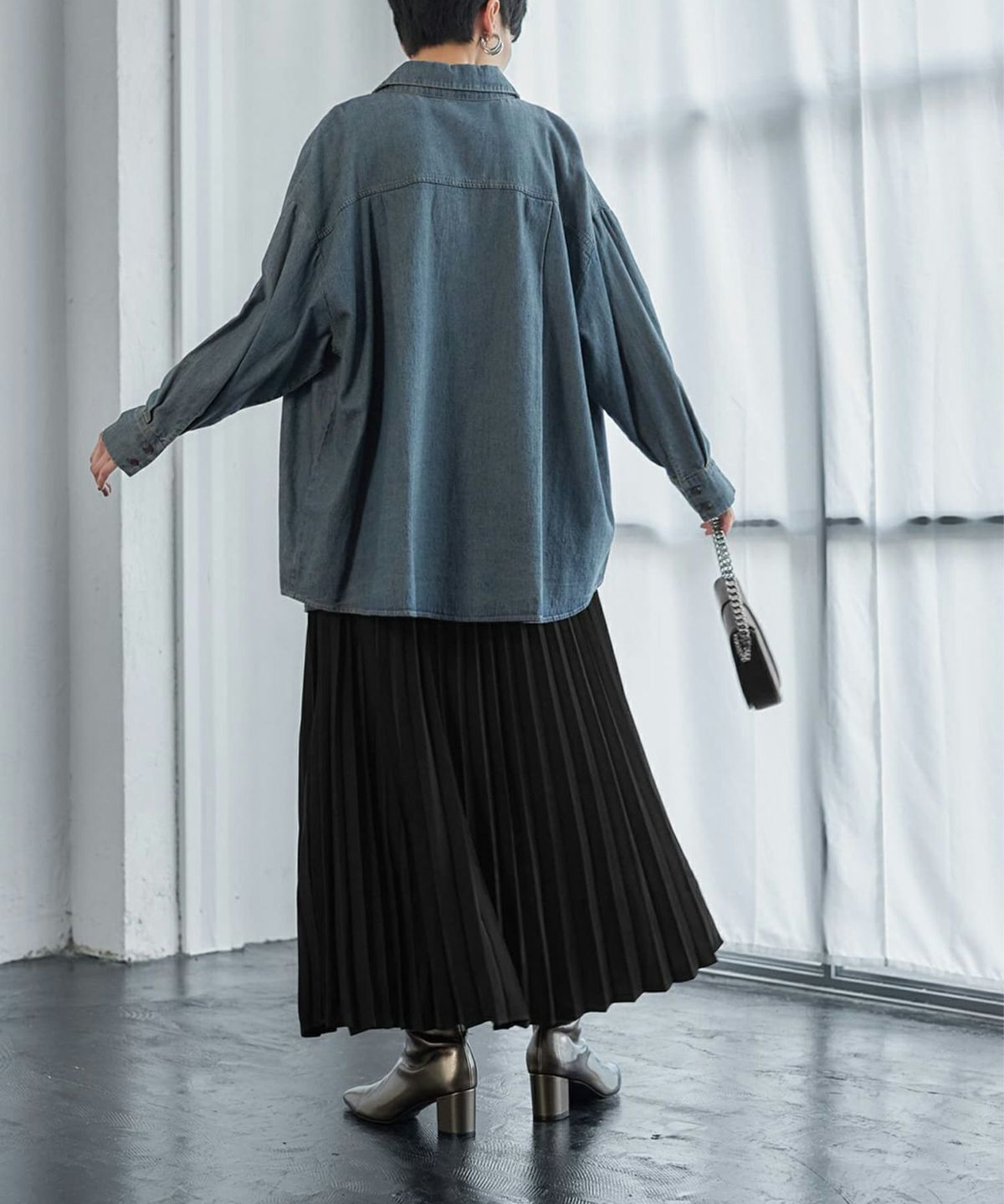 着用イメージ 165cm 着用サイズ S ブラック