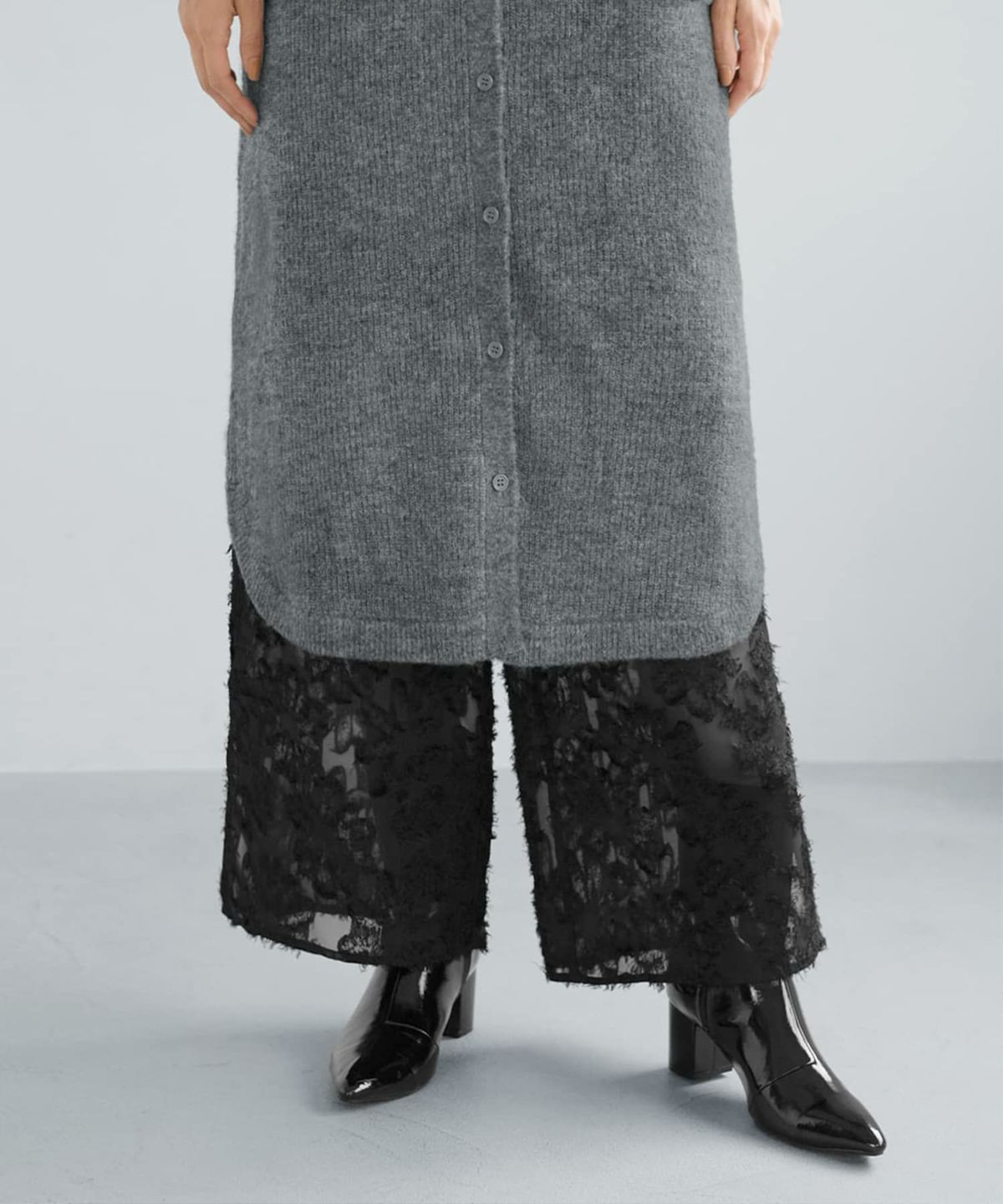 着用イメージ 168cm ダークグレー