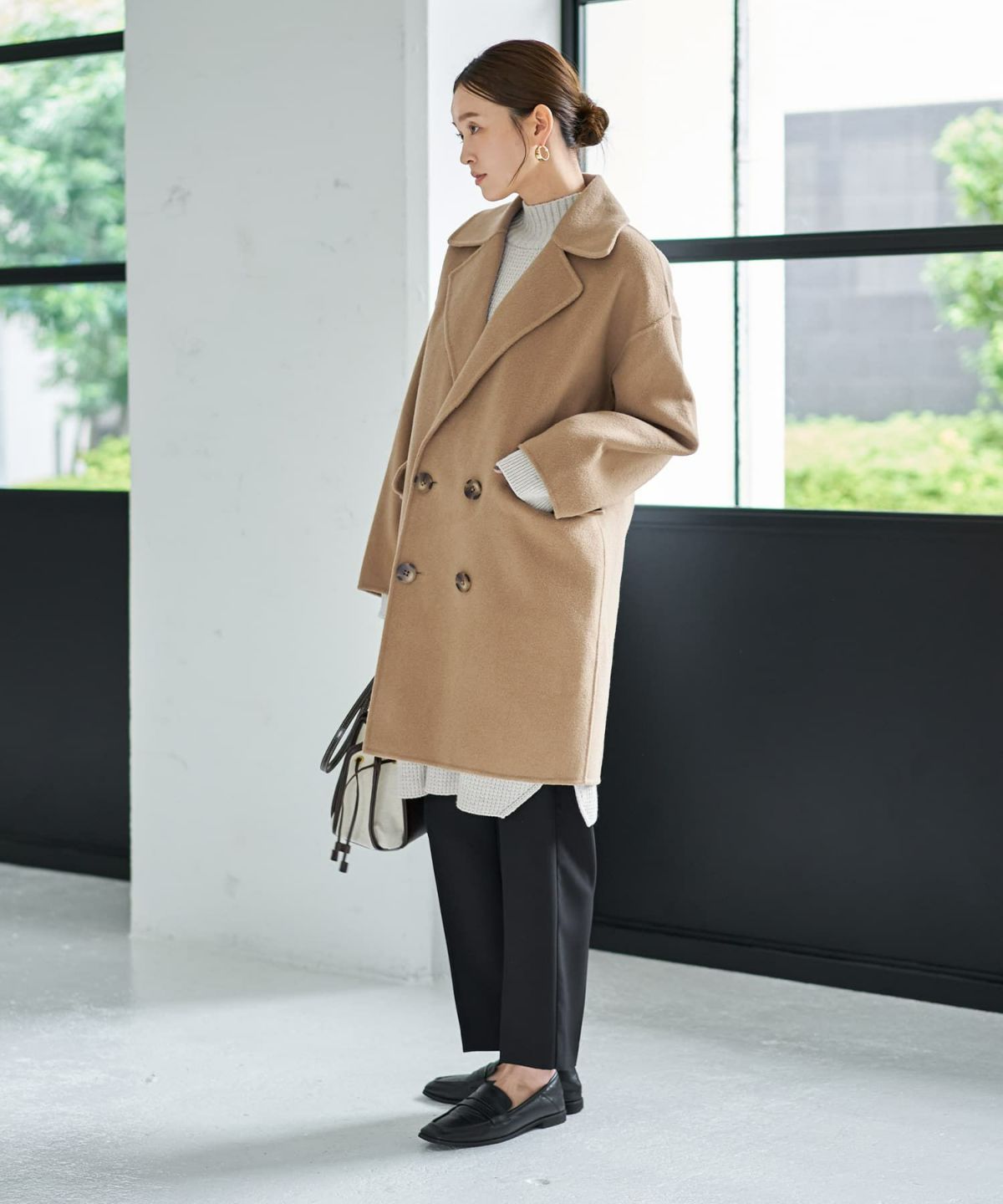 着用イメージ 166cm キャメル