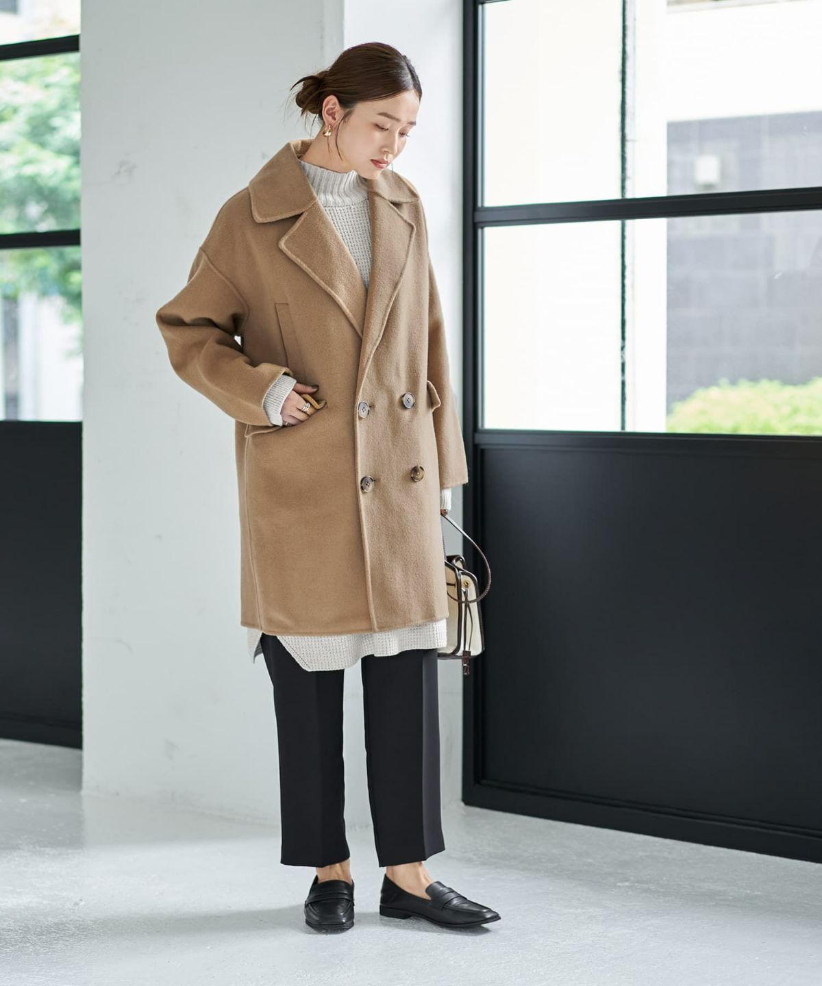 着用イメージ 166cm キャメル