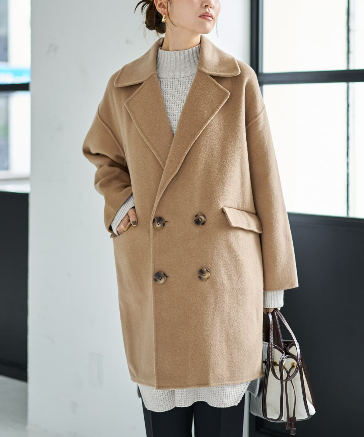 着用イメージ 166cm キャメル