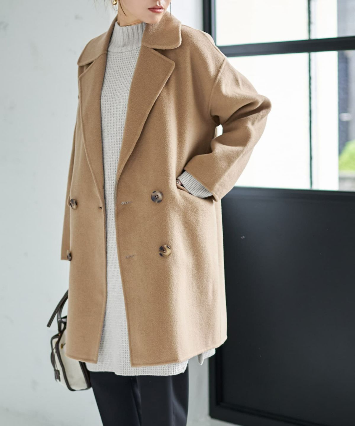 着用イメージ 166cm キャメル