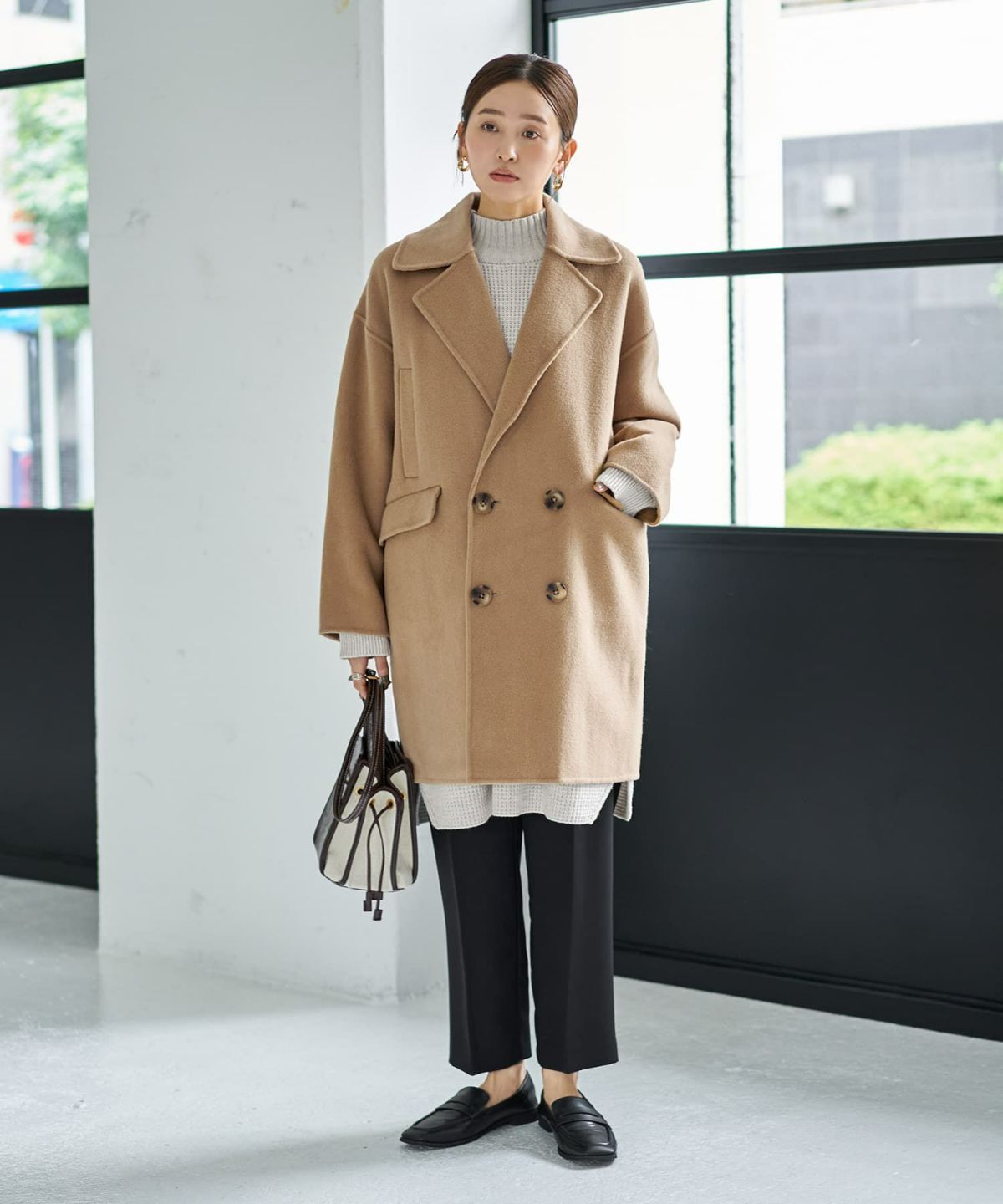 着用イメージ 166cm キャメル