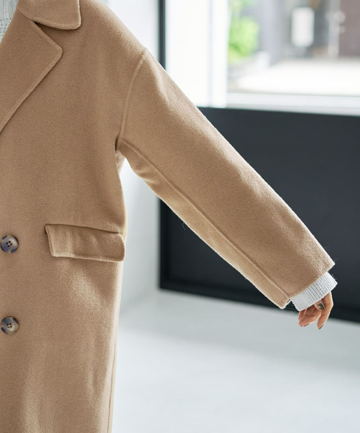 着用イメージ 166cm キャメル