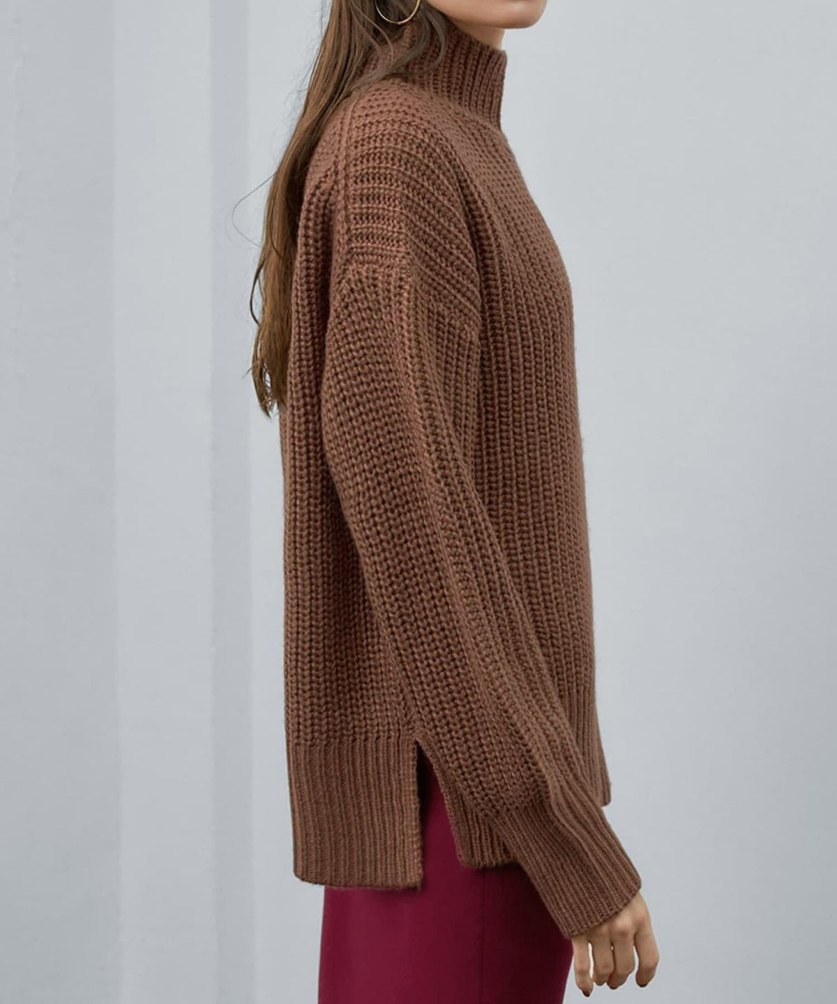 着用イメージ 173cm ダークキャメル