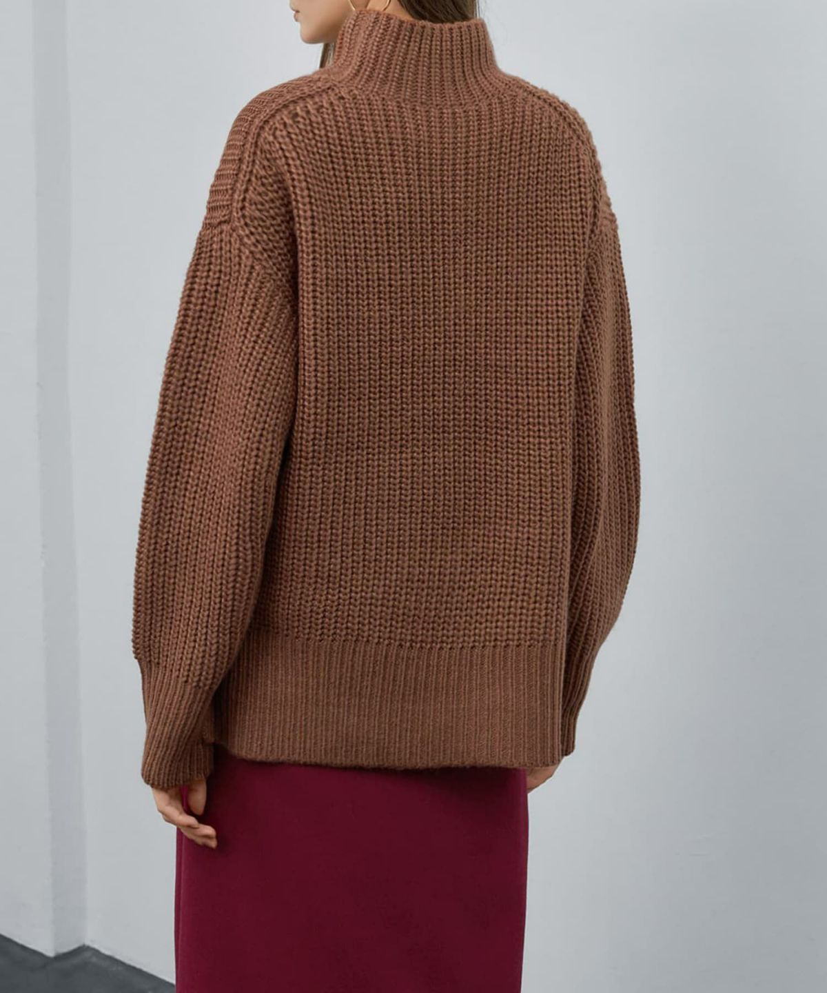 着用イメージ 173cm ダークキャメル