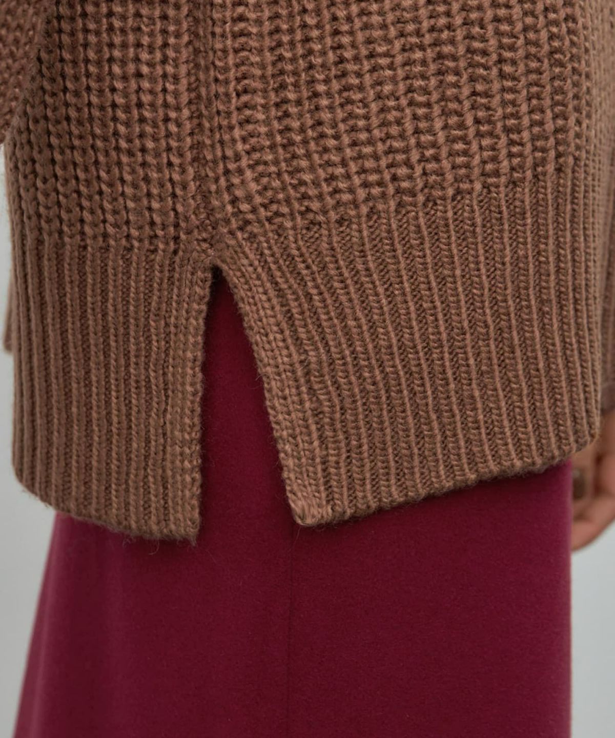 着用イメージ 173cm ダークキャメル