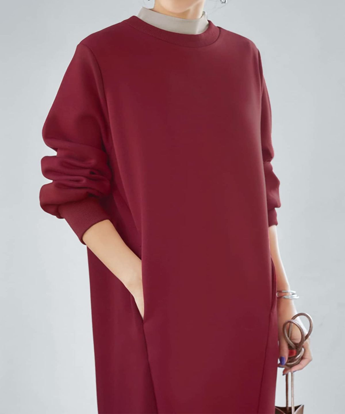 着用イメージ 166cm 02サイズ ボルドー