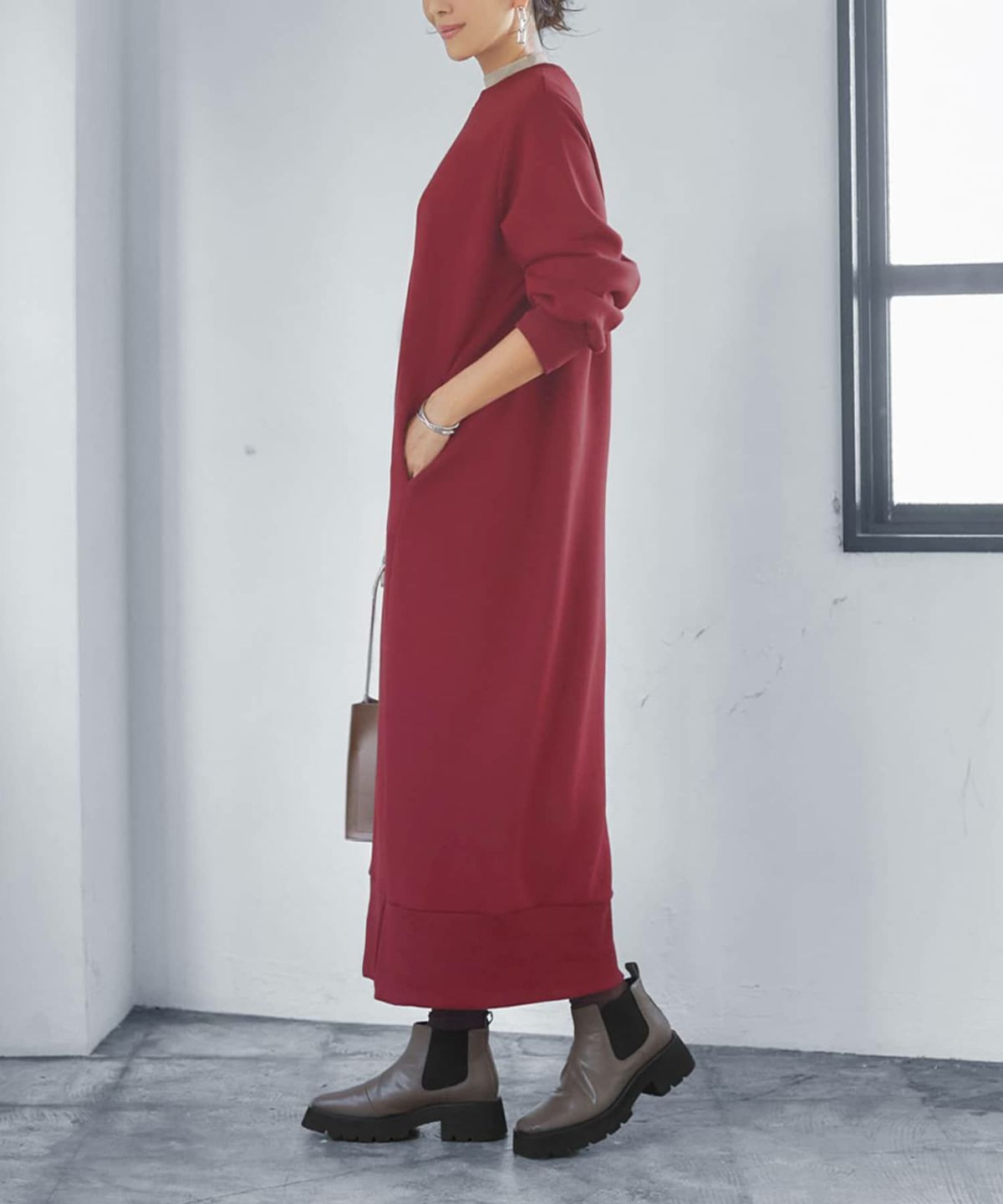 着用イメージ 166cm 02サイズ ボルドー