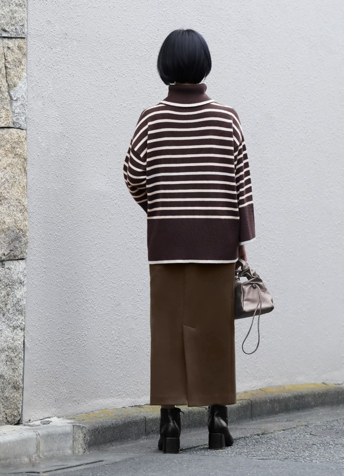 着用イメージ 157cm 着用サイズ XS オリーブブラウン