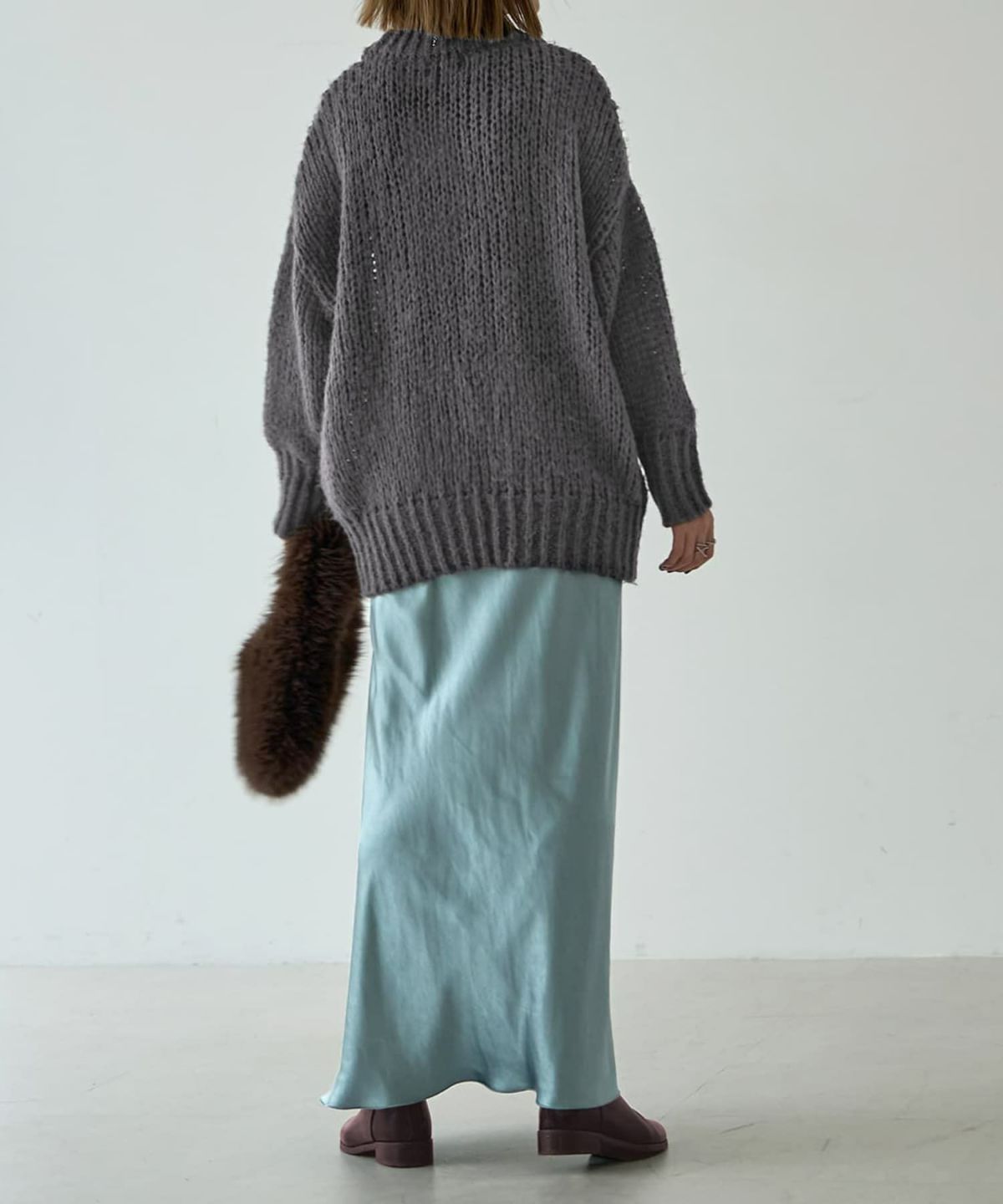 着用イメージ 166cm ダークグレー