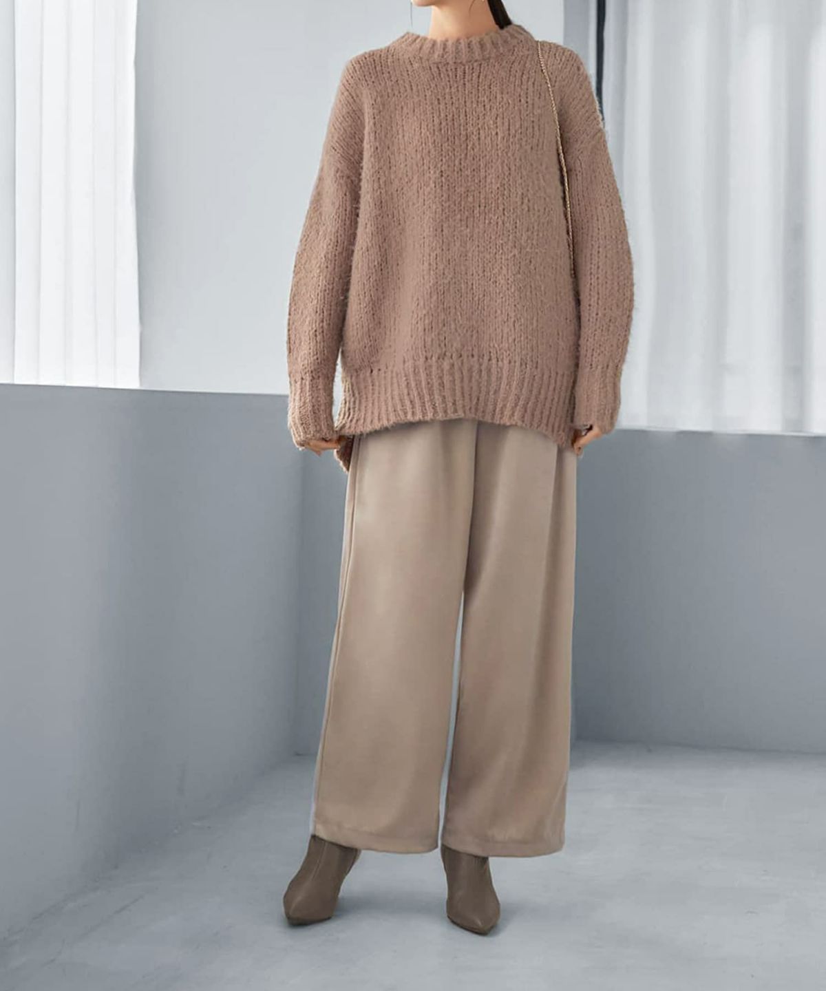 着用イメージ 166cm ミルクベージュ