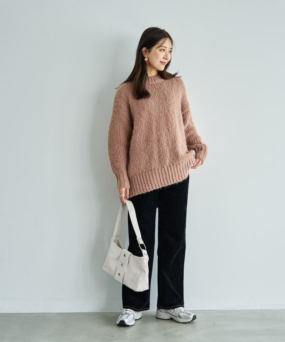 着用イメージ 166cm ミルクベージュ