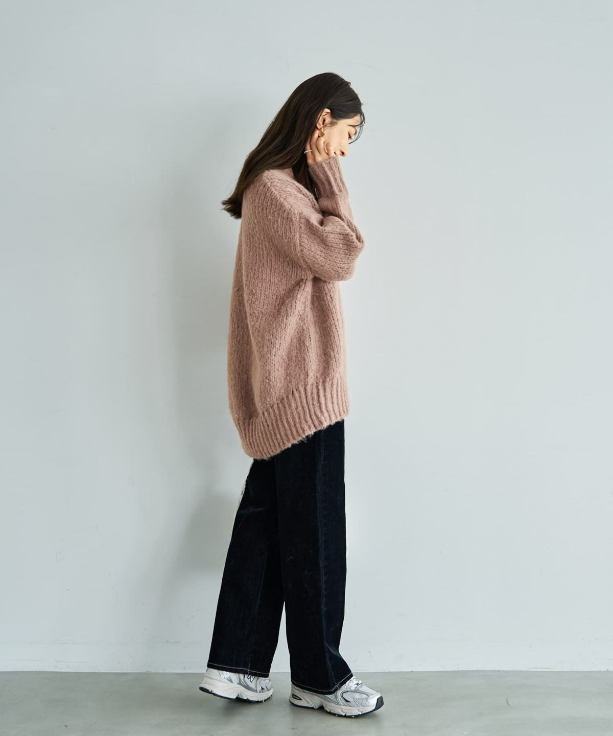 着用イメージ 166cm ミルクベージュ