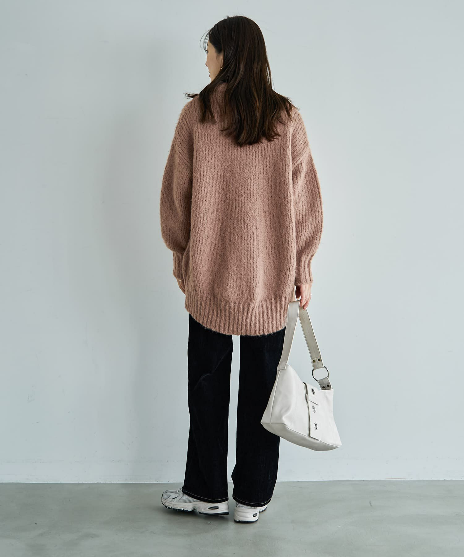 着用イメージ 166cm ミルクベージュ