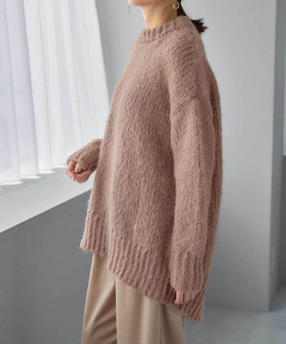 着用イメージ 166cm ミルクベージュ