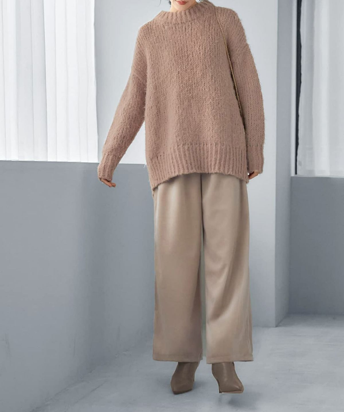 着用イメージ 166cm ミルクベージュ