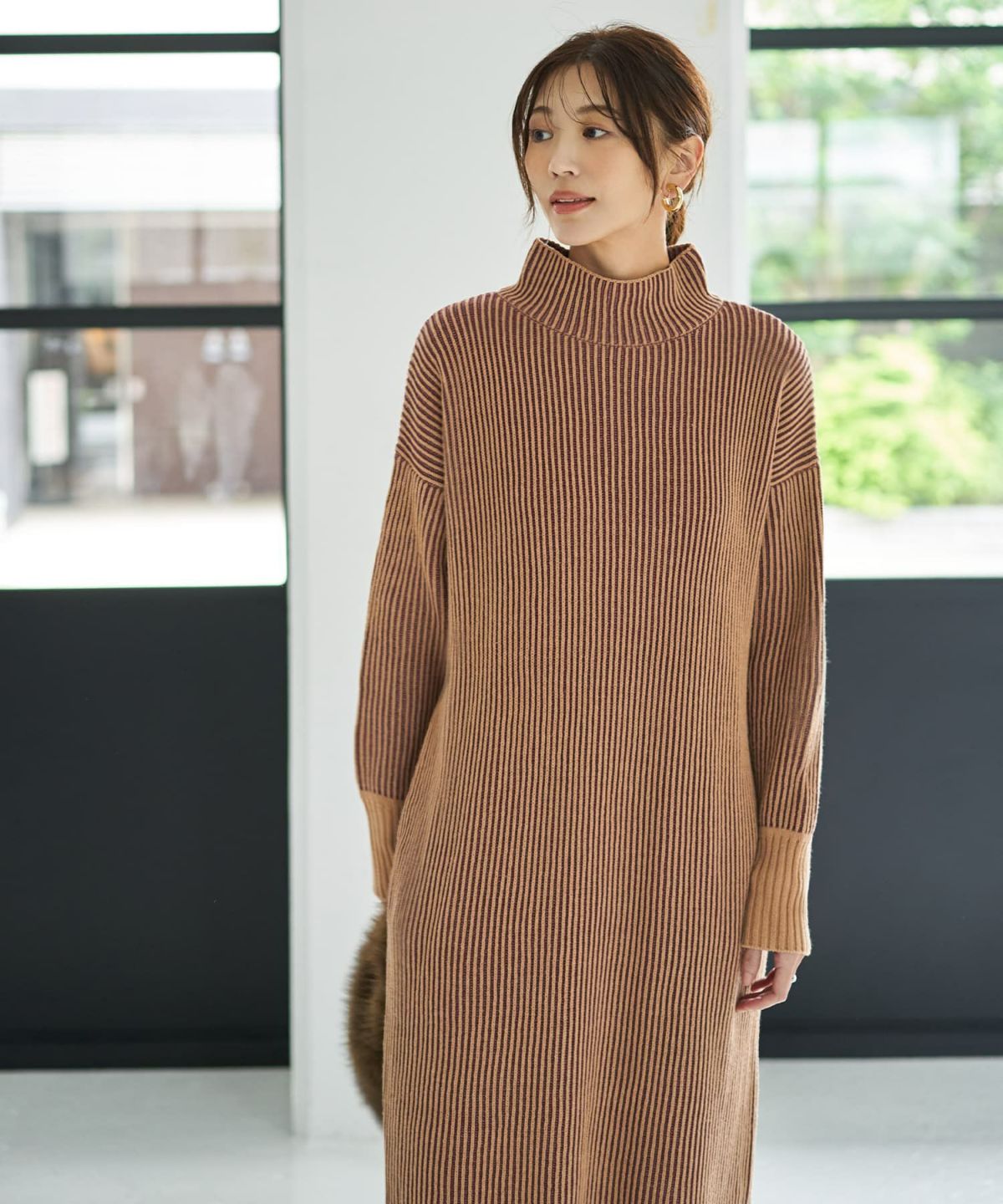 着用イメージ 166cm ベージュミックス 02サイズ