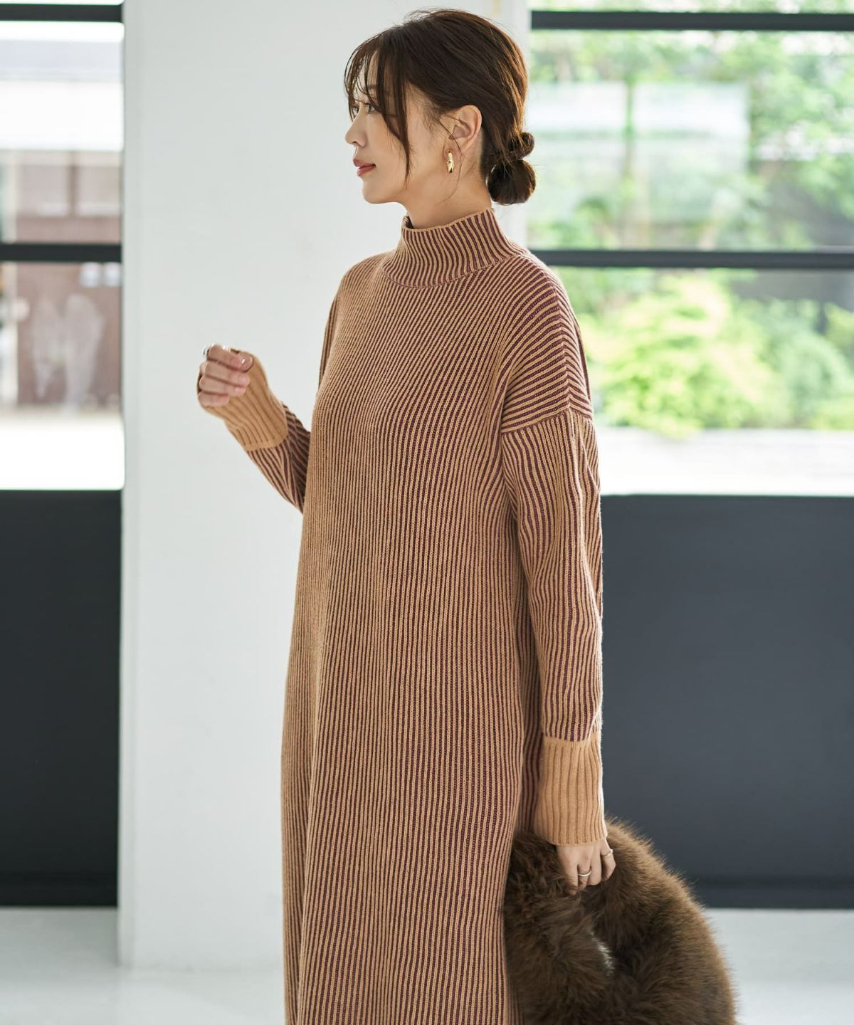 着用イメージ 166cm ベージュミックス 02サイズ