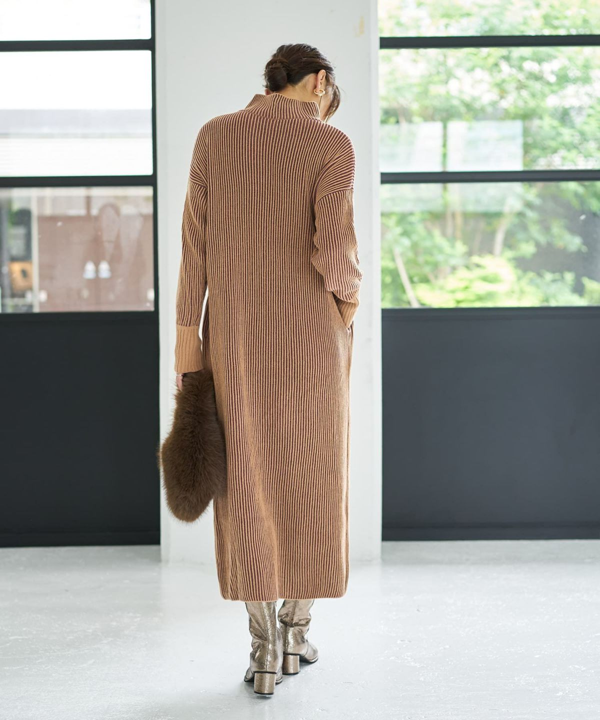 着用イメージ 166cm ベージュミックス 02サイズ