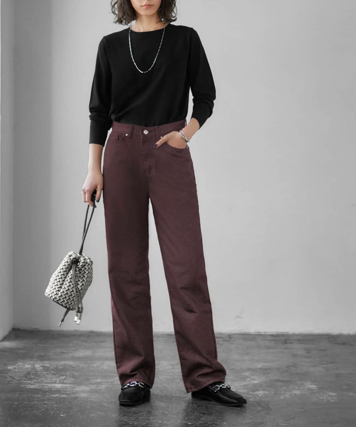 リサイクルカラーストレートデニム