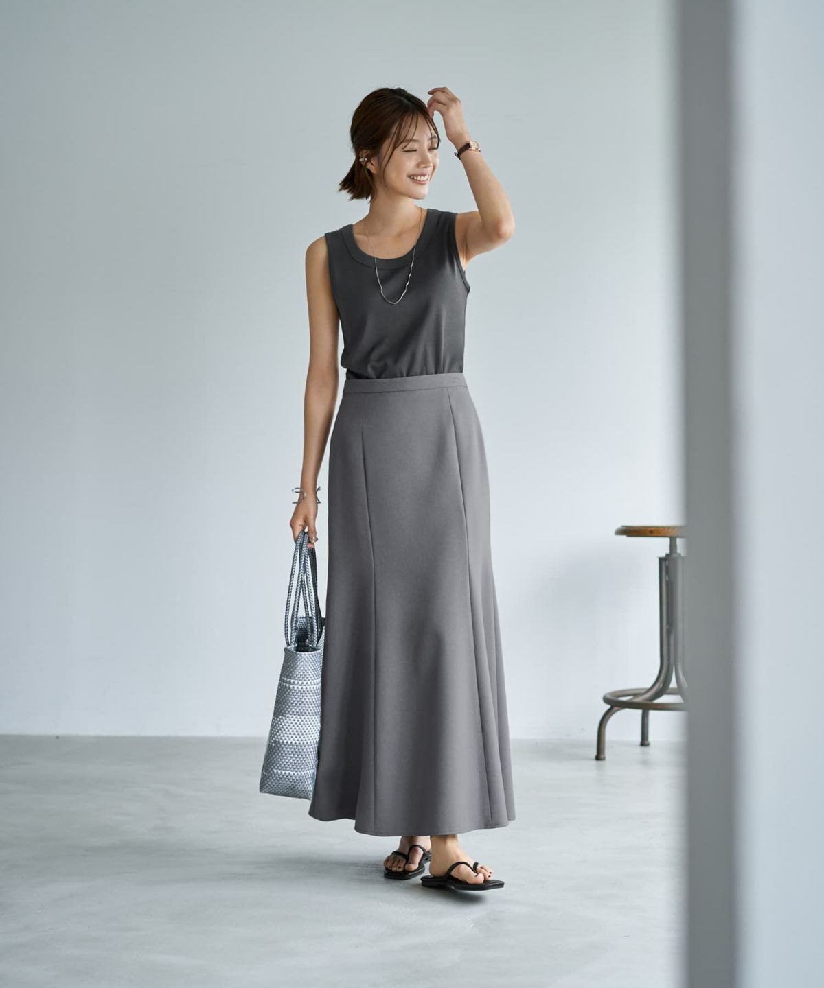 着用イメージ 167cm S-02 グレー