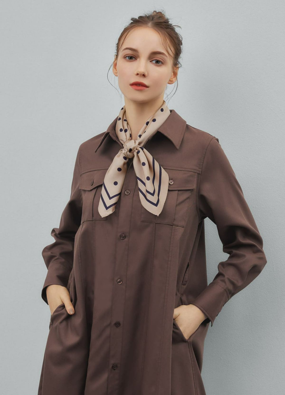 着用イメージ 173cm ベージュ