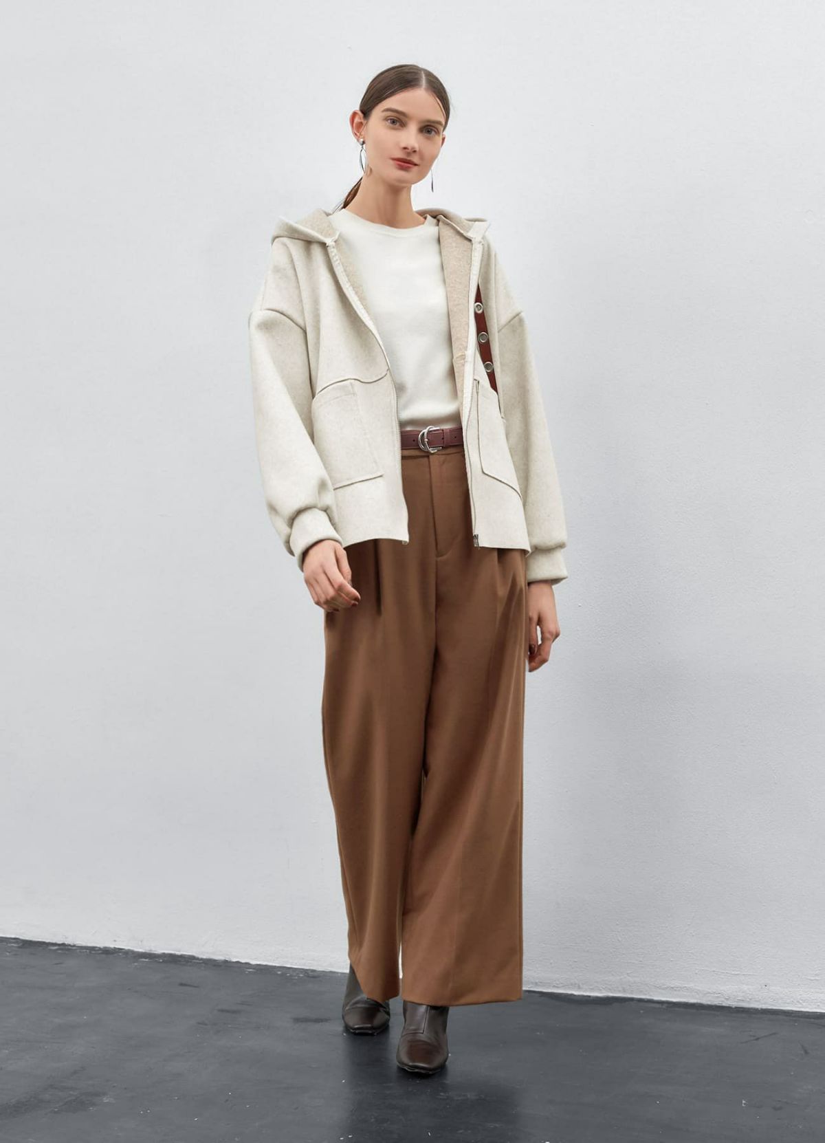 着用イメージ 173cm ブラウン