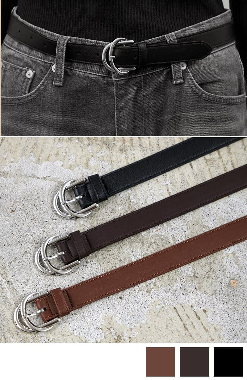 20mmダブルリングレザーベルト／SV金具