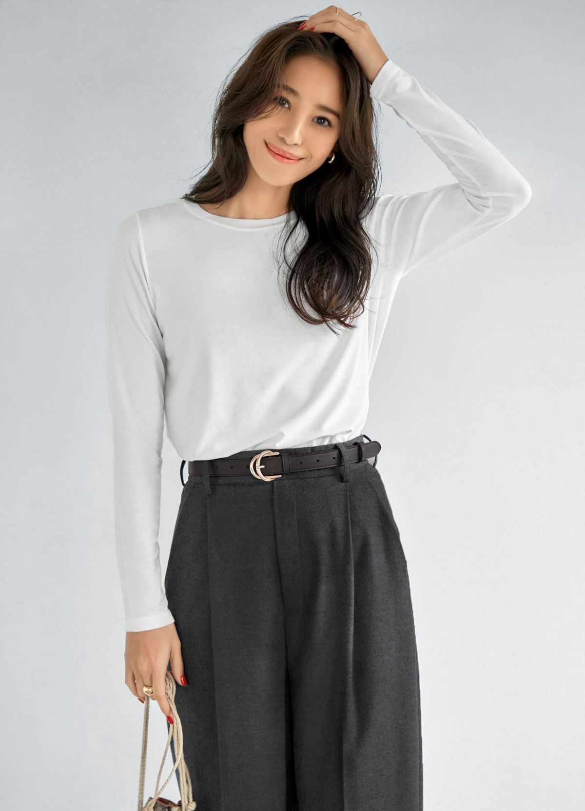 着用イメージ 166cm ダークブラウン