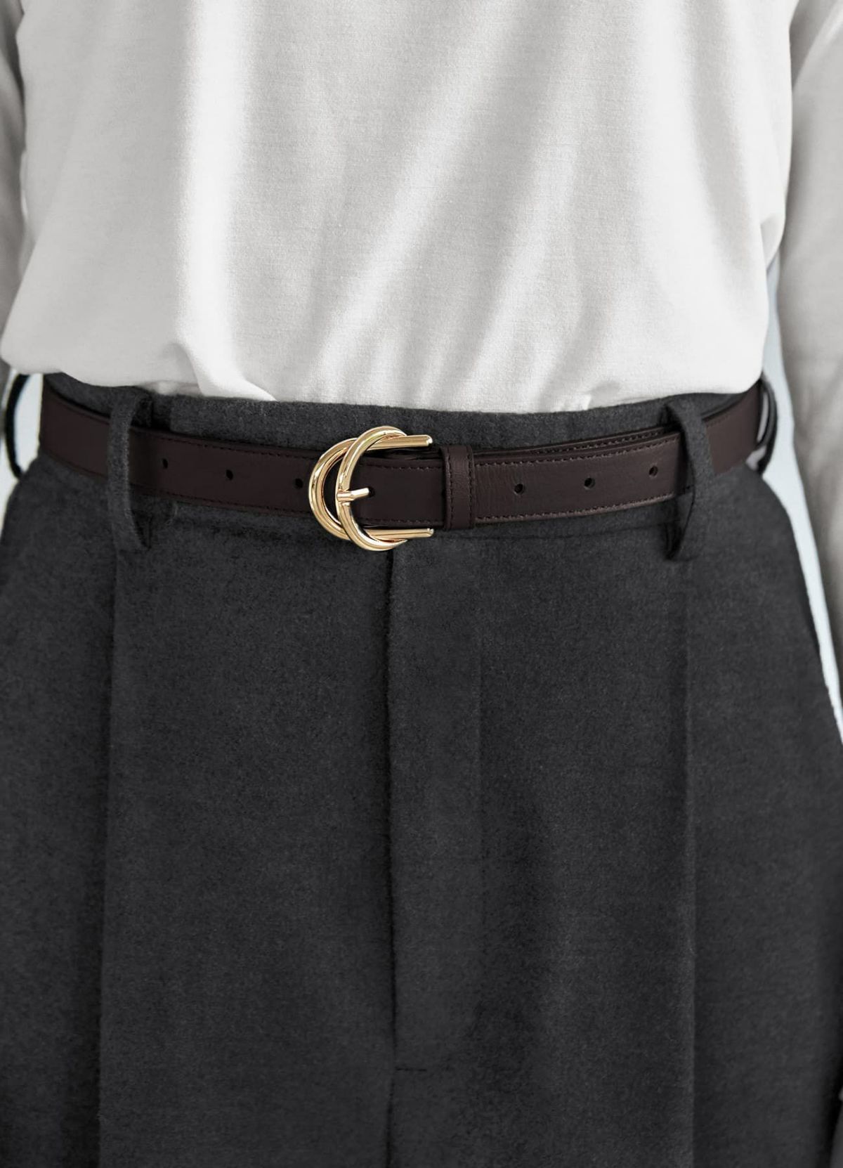 着用イメージ 166cm ダークブラウン