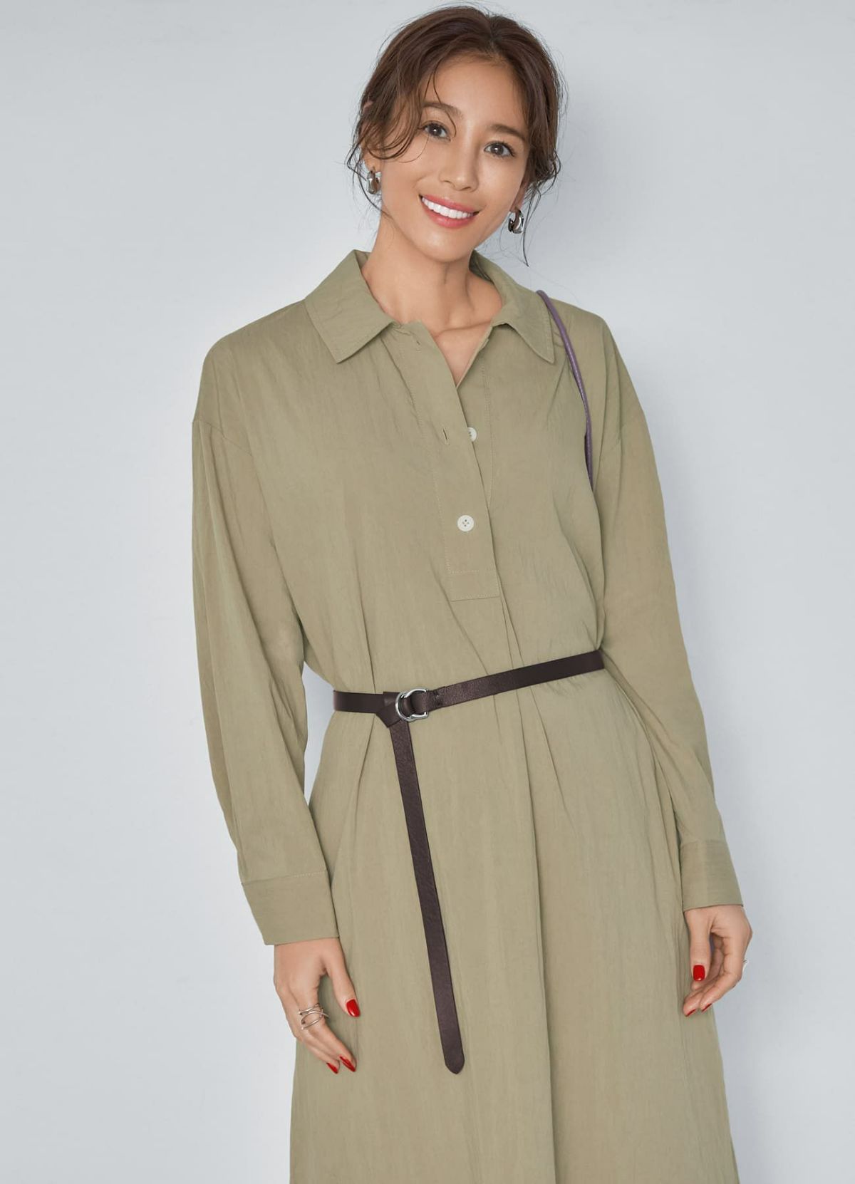 着用イメージ 166cm ダークブラウン