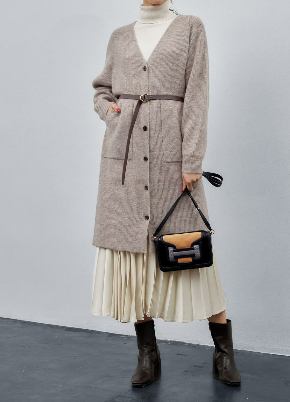 着用イメージ 173cm ダークブラウン