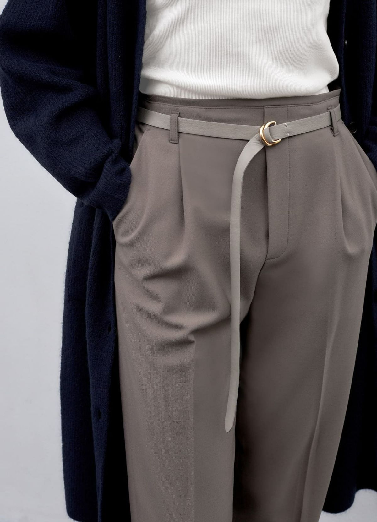 着用イメージ 173cm グレージュ