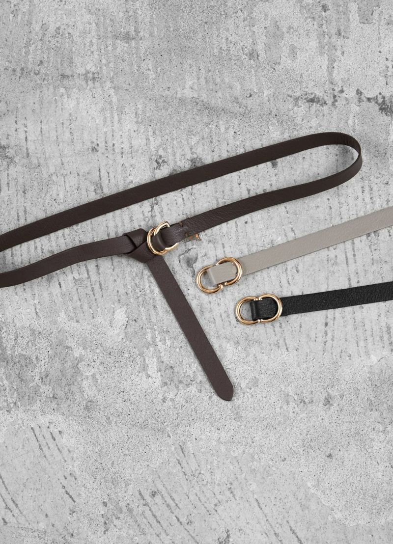 結ぶロングレザーベルト20mm／GD金具 | おしゃれな大人レディース