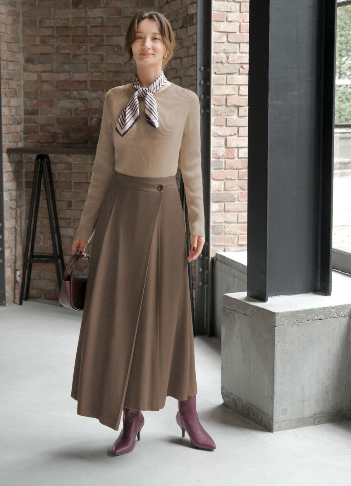 アシンメトリーラップスカート