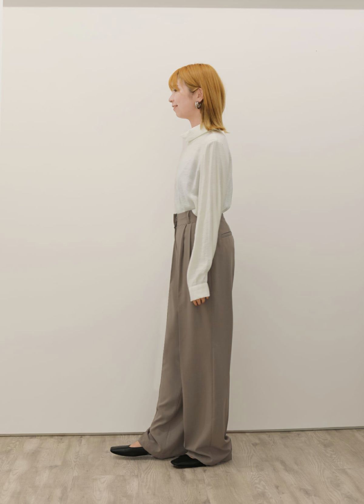 着用イメージ 157cm アイボリー