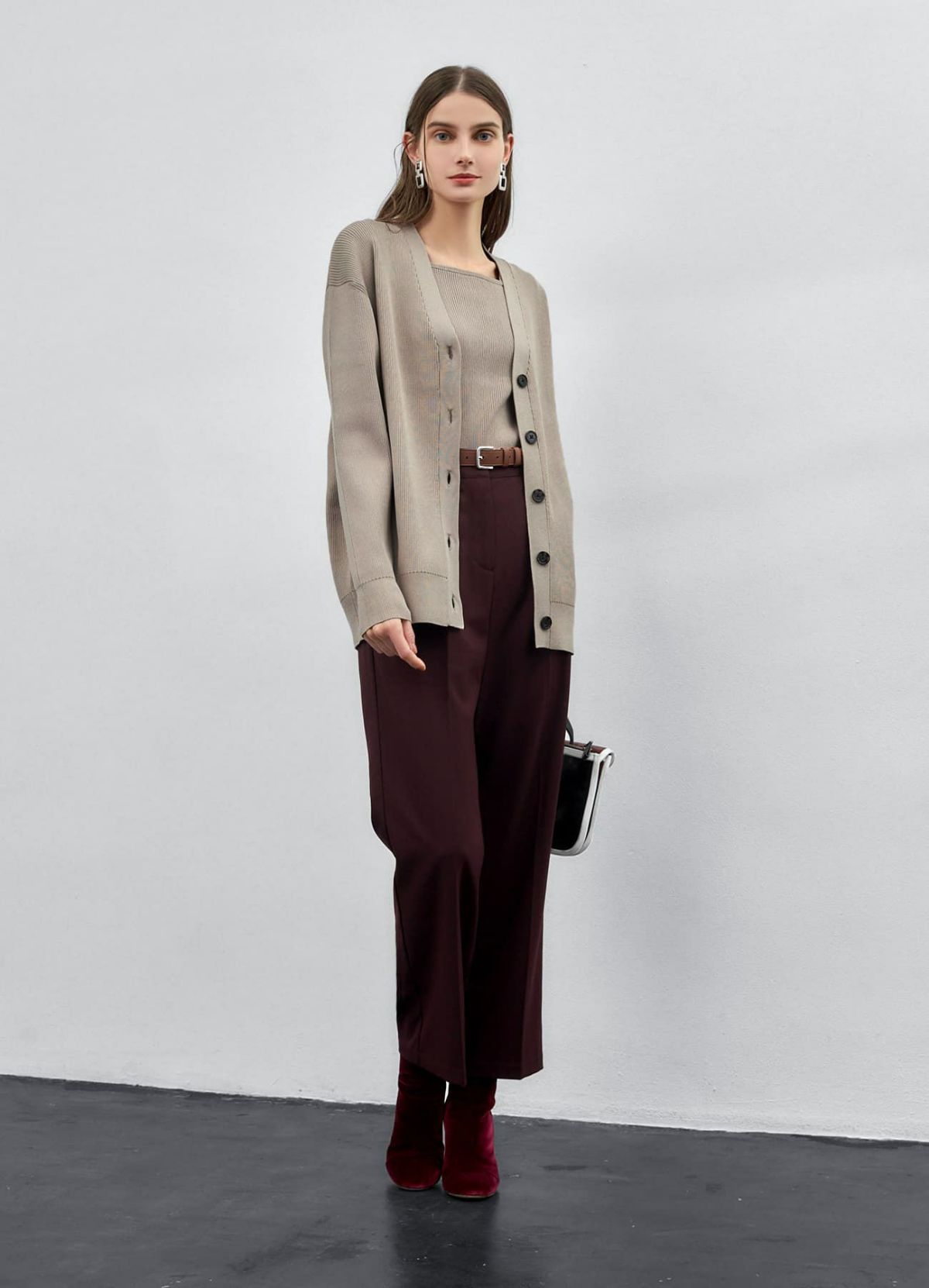 着用イメージ 173cm ブラウン