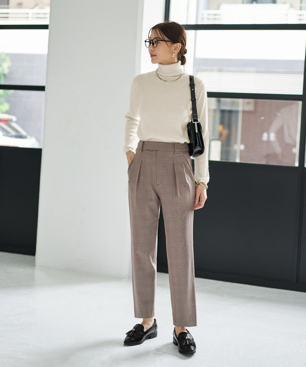 着用イメージ 166cm ブラウンミックス Sサイズ