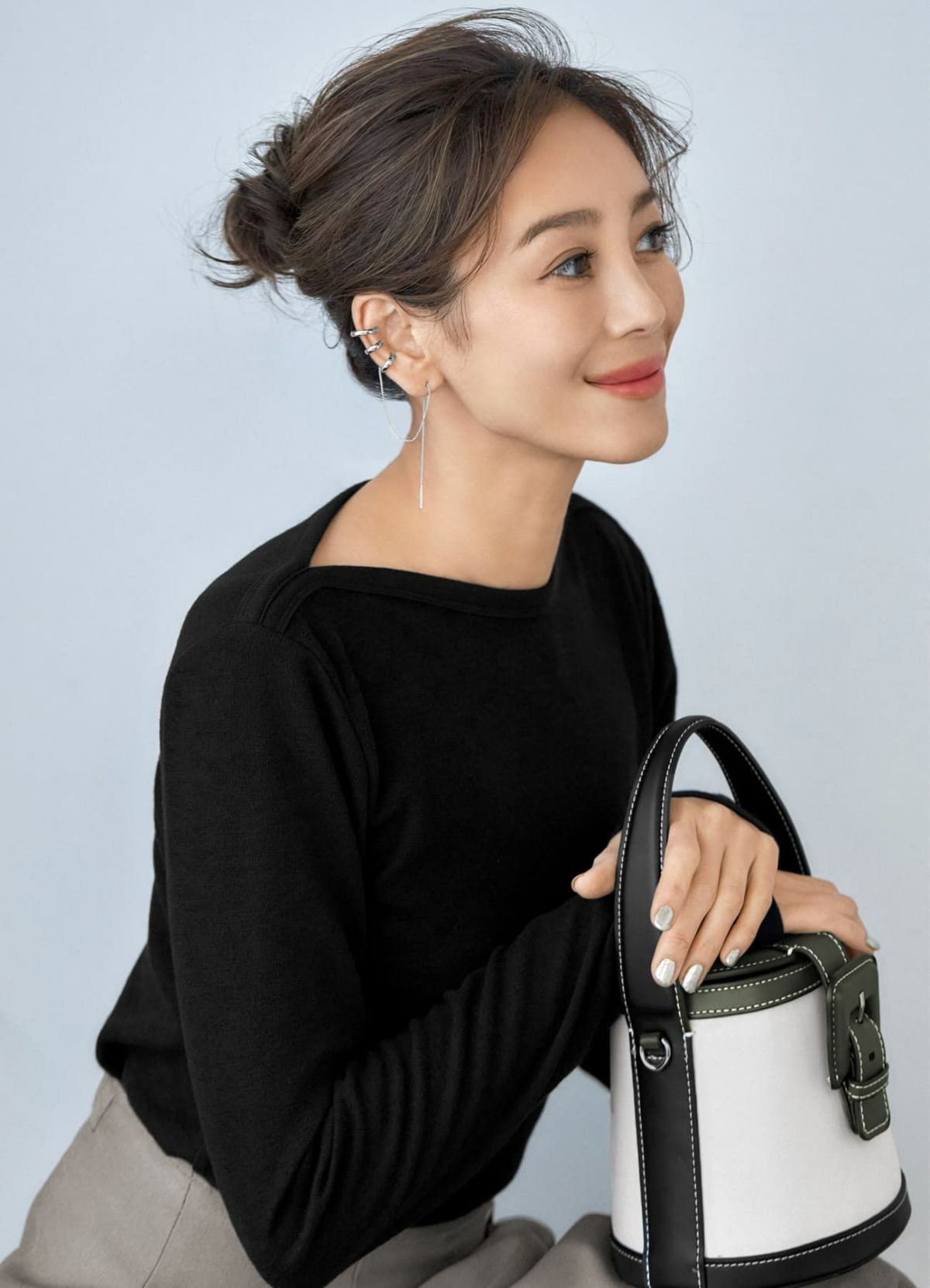 着用イメージ 166cm シルバー