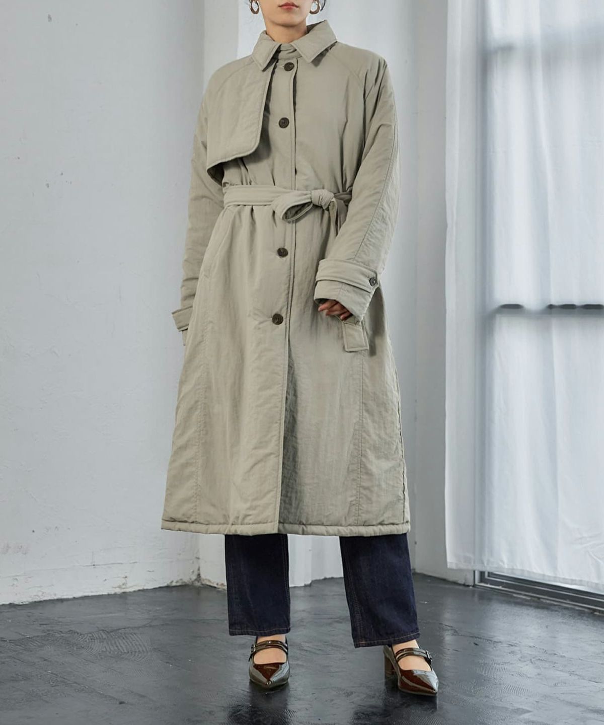 着用イメージ 165cm ベージュ