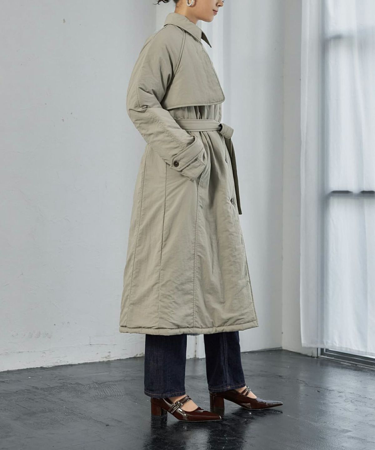 着用イメージ 165cm ベージュ