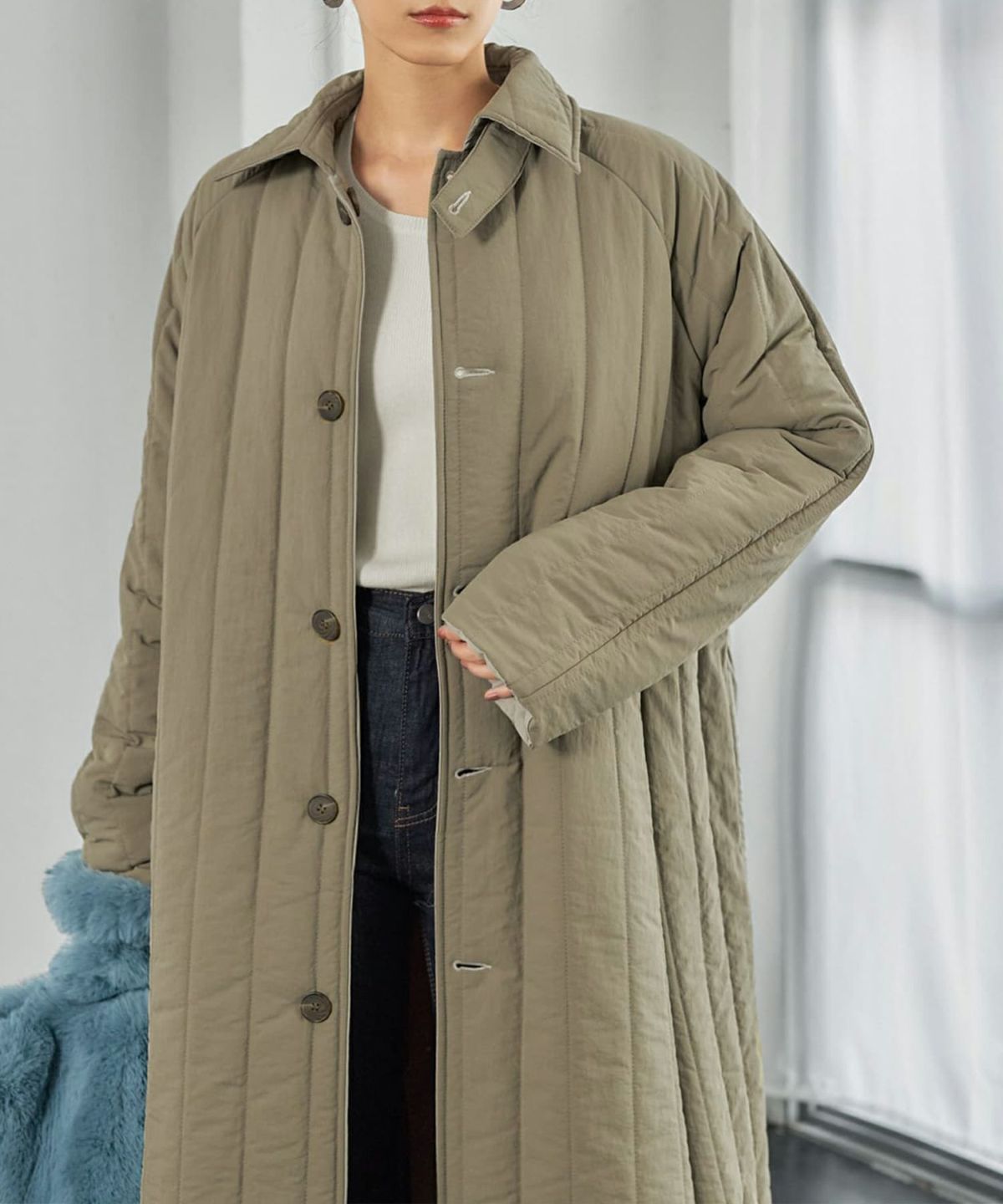 着用イメージ 165cm ベージュ