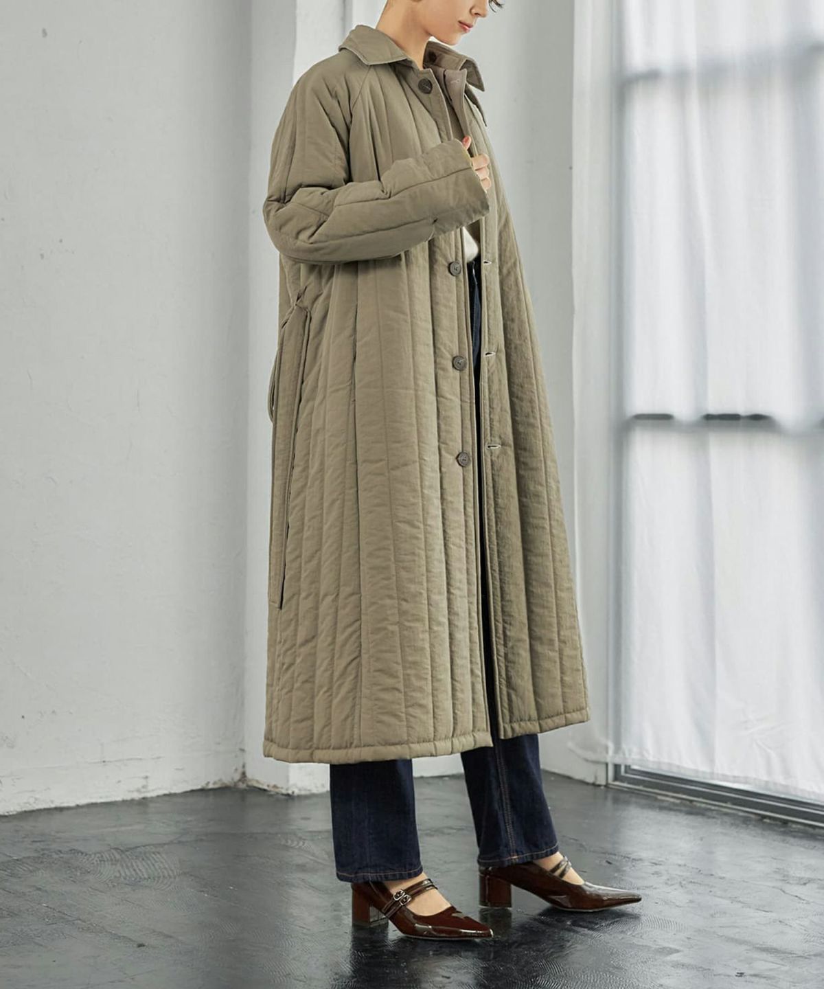 着用イメージ 165cm ベージュ