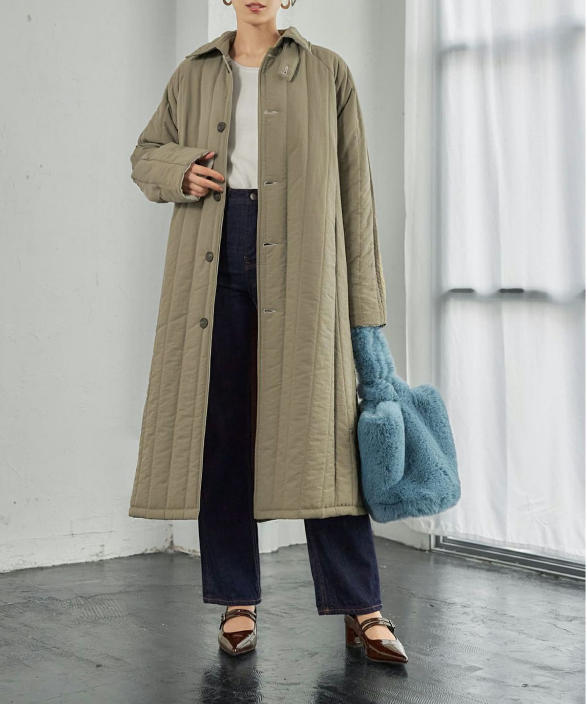 着用イメージ 165cm ベージュ